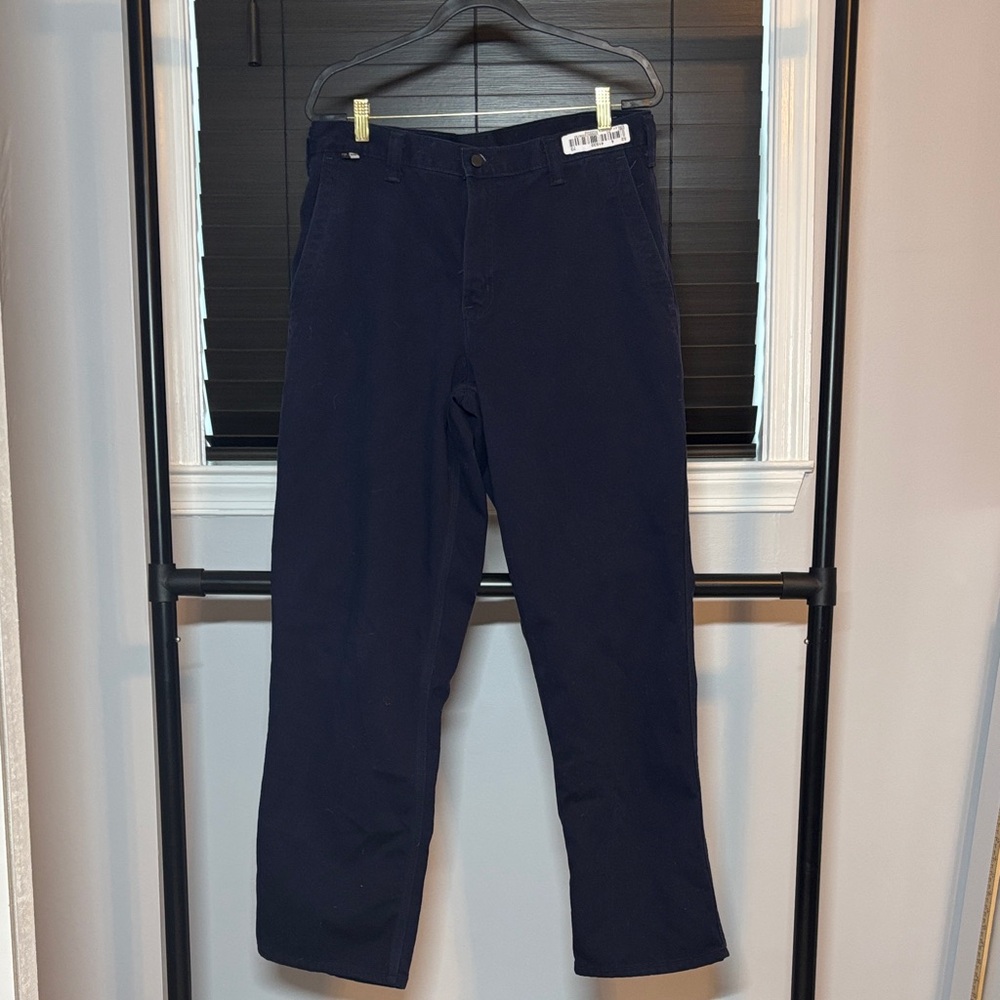 Carhartt Men's Dark Blue Fire Resistant Work Pants.